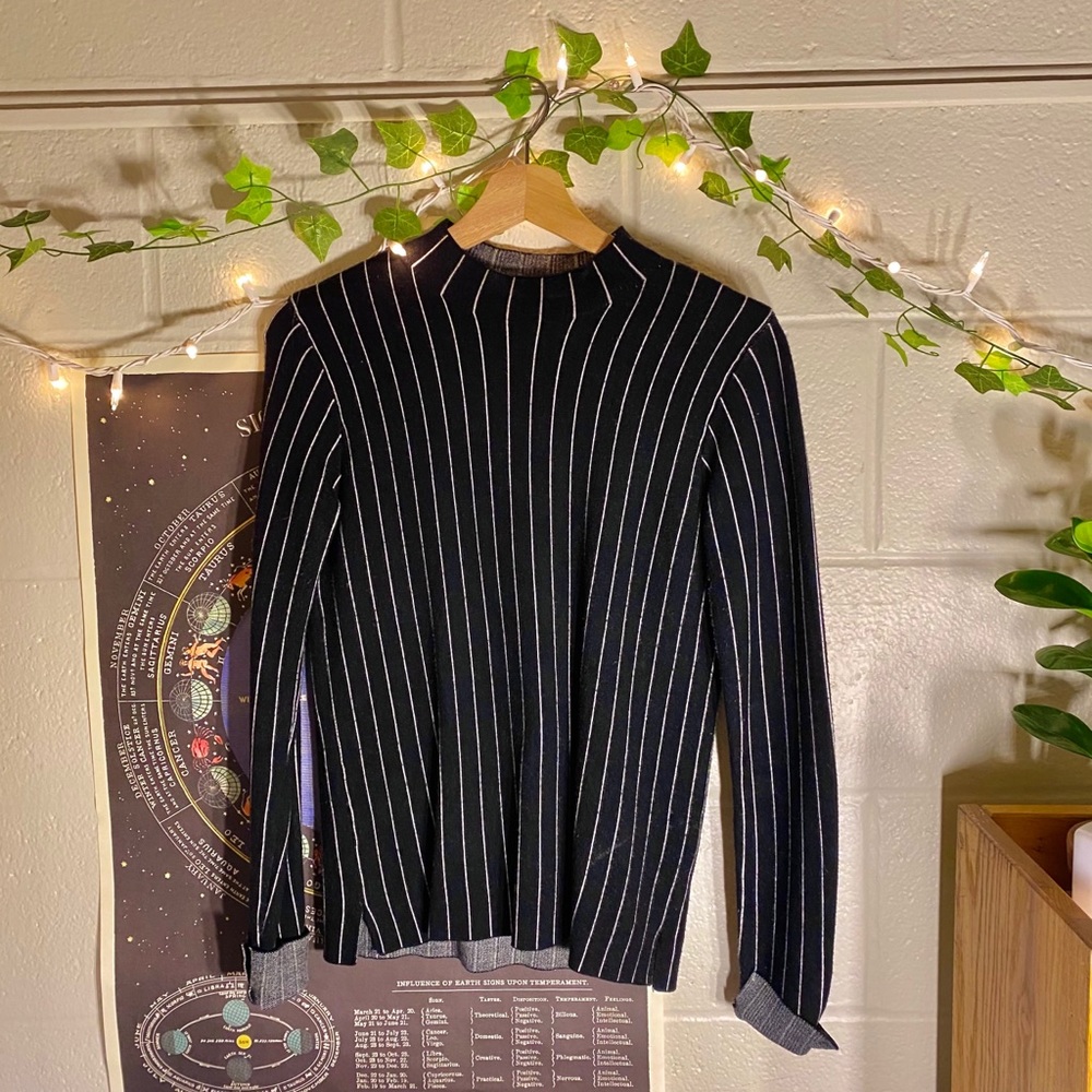 Striped ZARA Mock-neck Sweater Size Medium